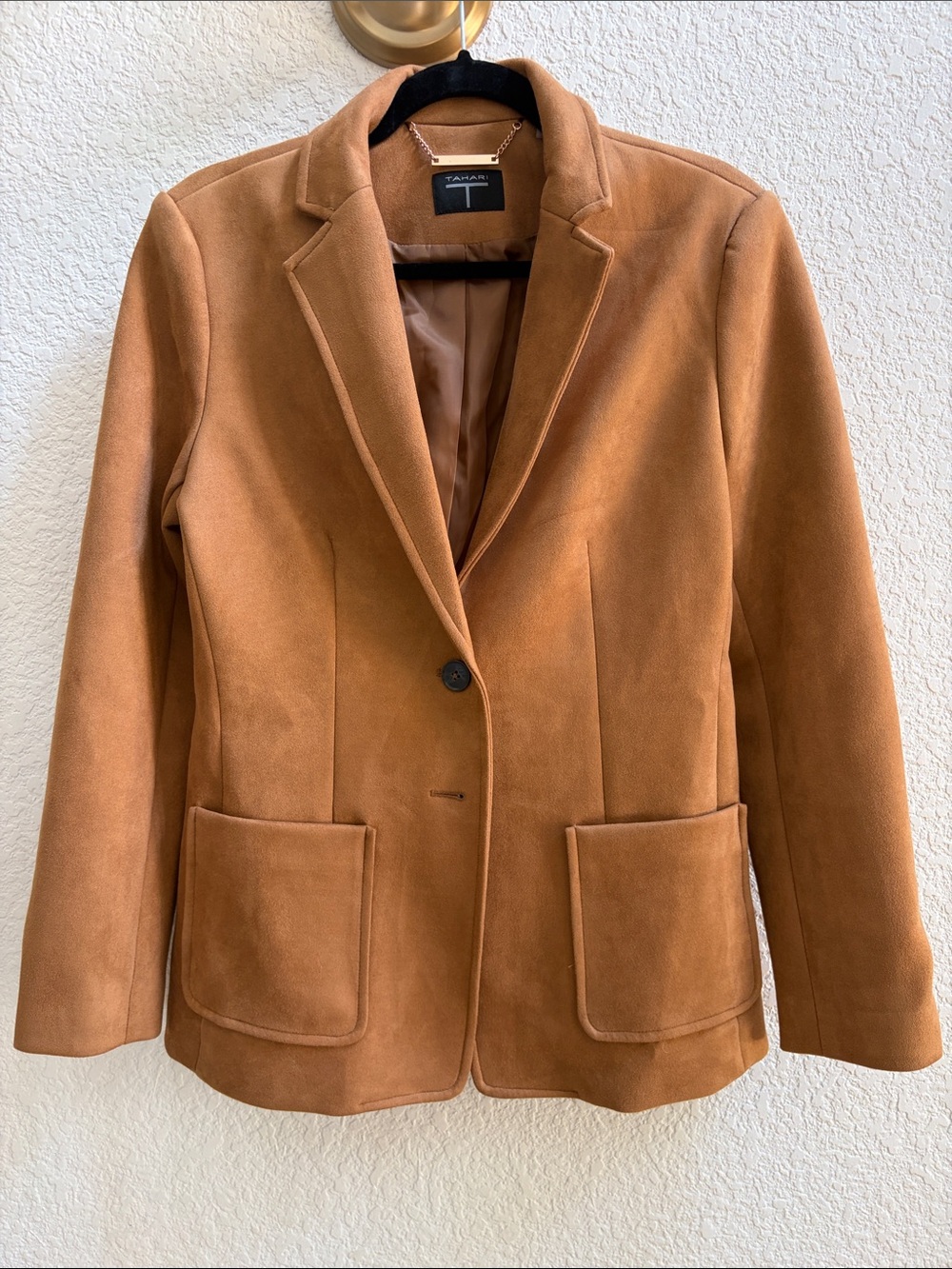 Tahari Tan Faux Sueded Women's Blazer size 8